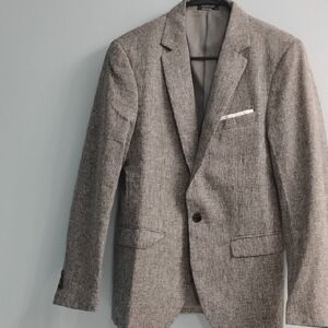 COOFANDY Woolrich Gray Textured Single-Button Sport Coat Size Small